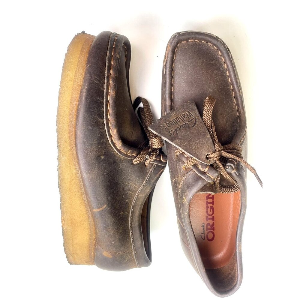Clarks Wallabees Boots Shoes Size 6.5 M Beeswax Leather Wallabee Boots